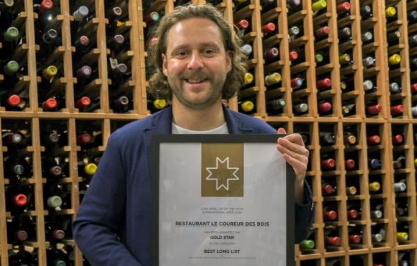 Le restaurant Le Coureur des Bois remporte une Gold Star dans la catégorie &quot;Best Long List&quot; de Star Wine List of the Year